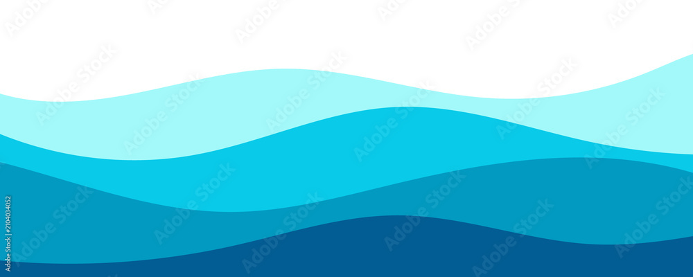 Naklejka premium Abstract layered blue wave background