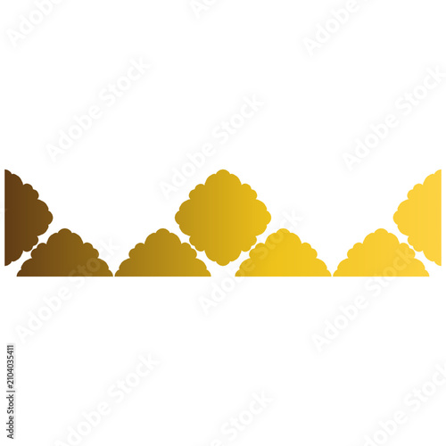 Elegant gold geometric floral border featuring symmetrical botanical flowers