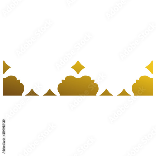 Elegant gold geometric floral border featuring symmetrical botanical flowers