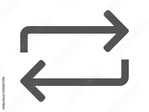 Slika na platnu Recycle arrows sign bidirectional horizontal arrows on white background