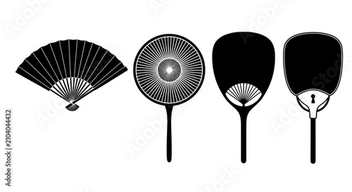 Cuadro en lienzo A collection of four unique black and white illustrations showcasing various sty