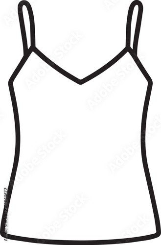 Foto Female summer spaghetti strap camisole top wear minimal outline icon editable ve