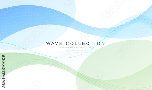 Wave Collection Abstract Blue Green Background Vector Graphic for Presentation Banner Template