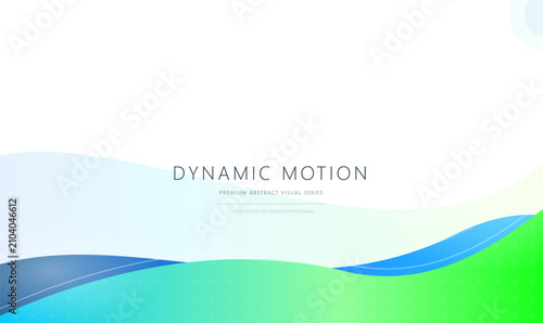 Dynamic Motion Abstract Blue Green Wave Background Vector Graphic for Presentation Banner Template