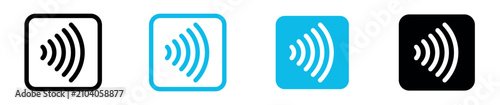 NFC icon symbol. Contactless payment wireless.