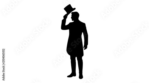 Foto Groom tipping hat wedding silhouette