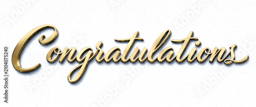Elegant golden congratulations text in cursive font perfect for celebrations and special occasions