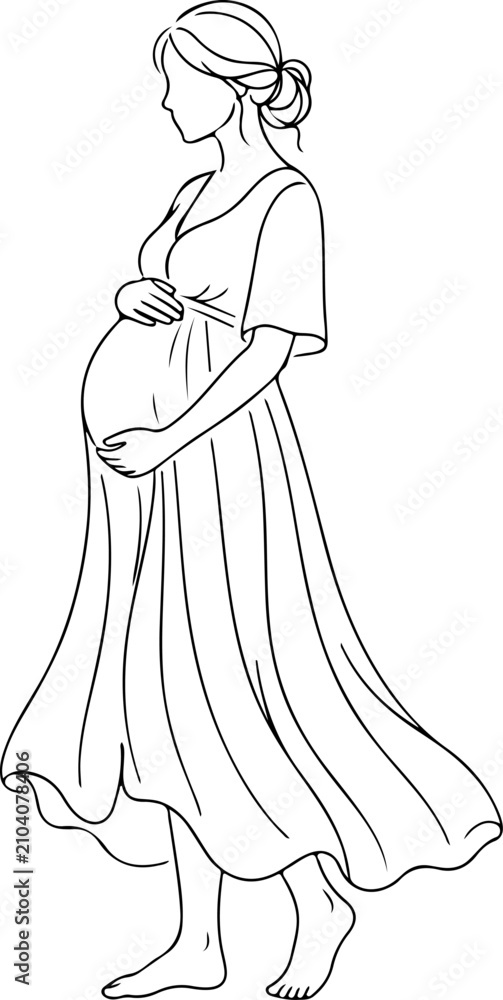 Fototapeta premium Pregnant woman vector illustration