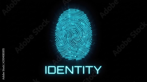 Digital Identity Biometric Security Concept. Futuristic Fingerprint Scan for Access and Data Protection.