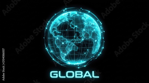Global Network Technology Connecting Earth with Digital Data Communication