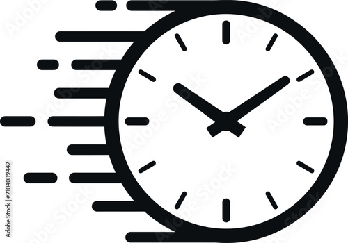 Fast delivery clock icon time sensitive logistics concept