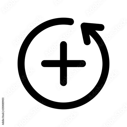 Circular Arrow and Plus Sign Interface Control Element