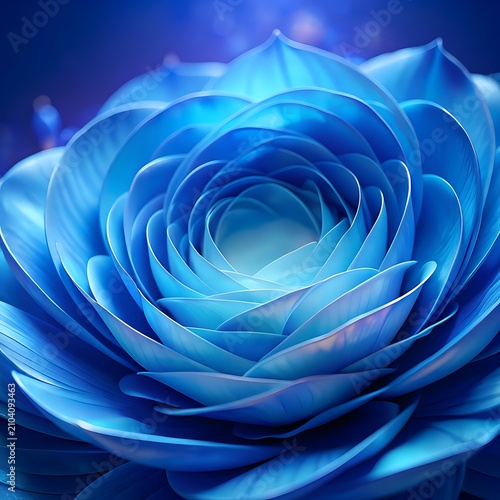 Vibrant Blue Rose with Intricate Petals.