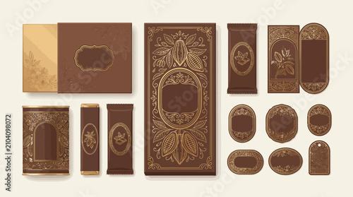 Luxury Chocolate Packaging Design with Ornate Floral Motifs