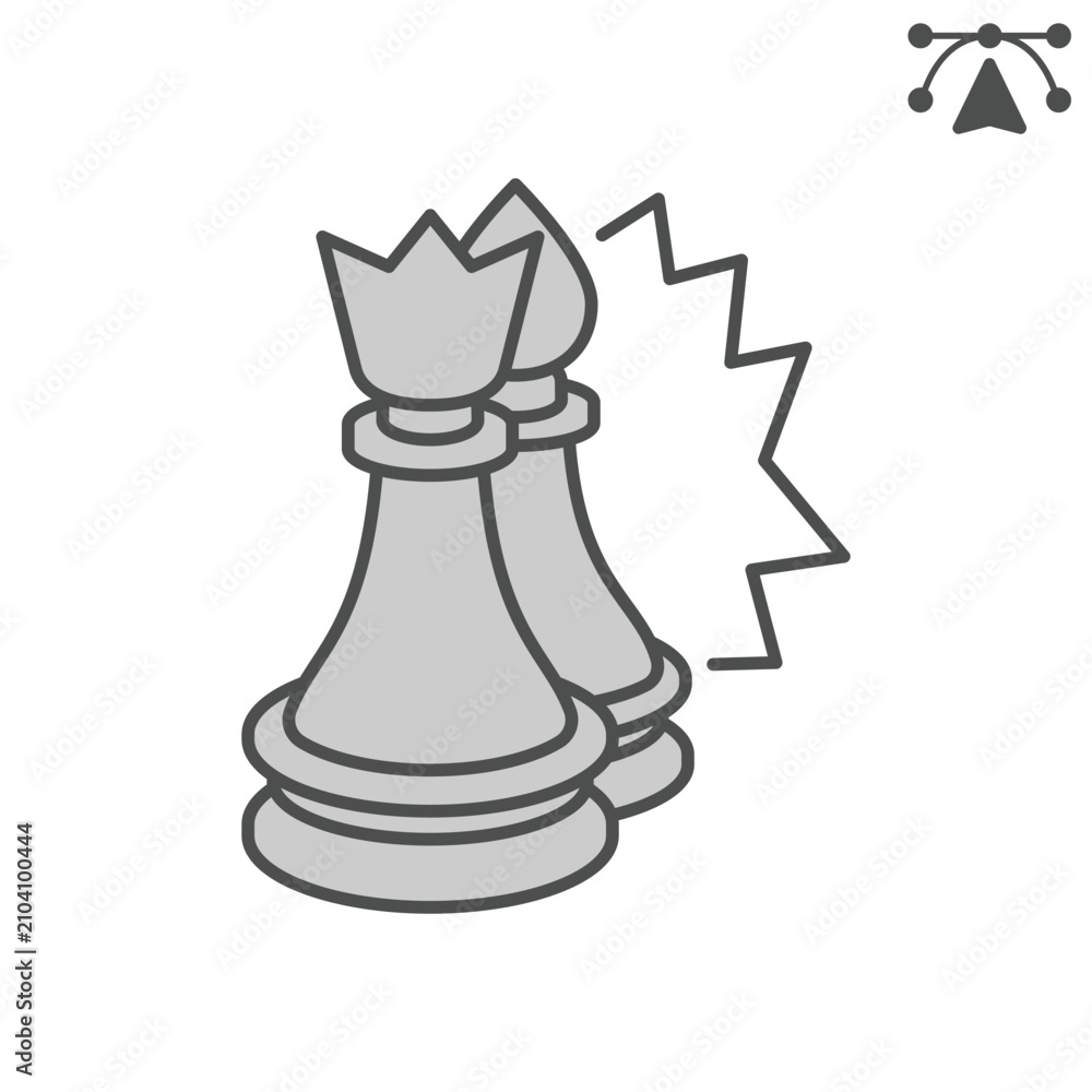 Φωτογραφία Chess piece sacrifice isometric icon, chess game concept