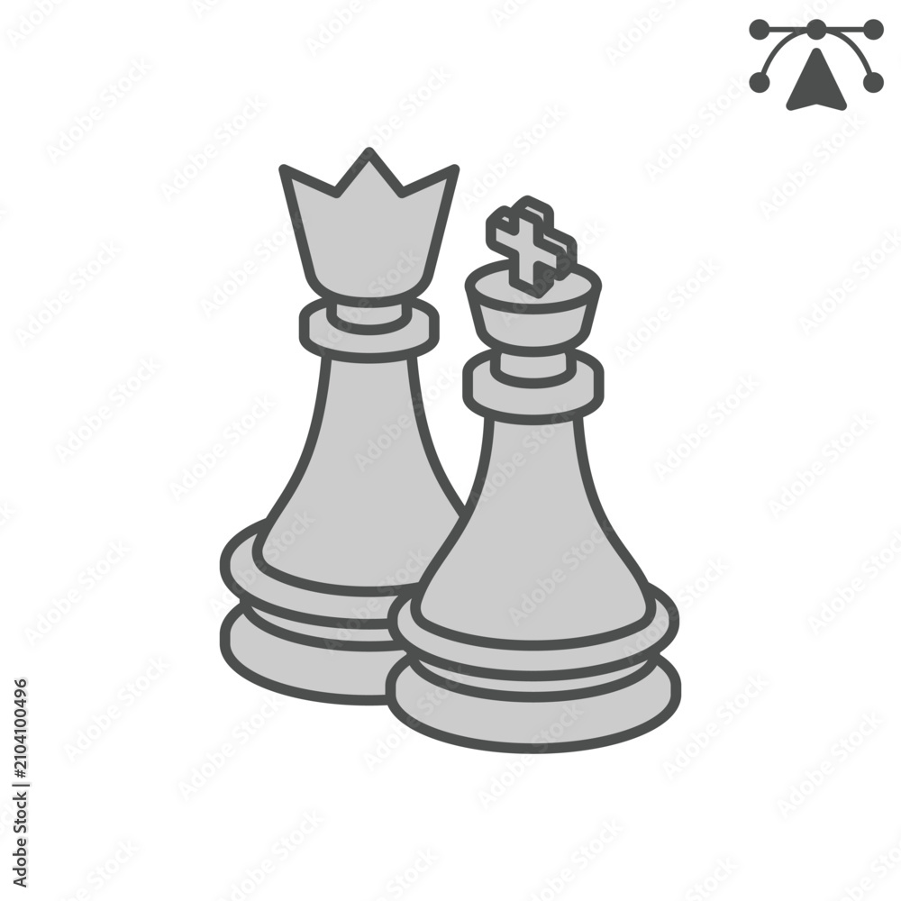 Φωτογραφία Chess pieces opposition isometric icon, chess game concept