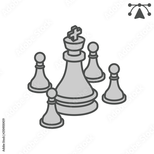 Obraz na plátne Chess stalemate isometric icon, chess game concept