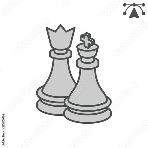 Φωτογραφία Chess pieces opposition isometric icon, chess game concept