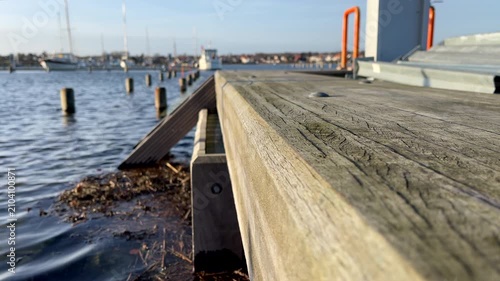 Pier under water due to high waters - Faaborg Harbour, Denmark