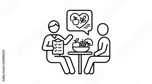 Nutritionist consultation with patient, healthy eating advice, diet plan