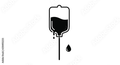 Obraz na płótnie Blood bag silhouette medical healthcare donation transfusion