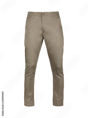 Принти на полотні Brown Khaki Pants Men’s Casual Gabardine Trousers Isolated On Transparent Backgr