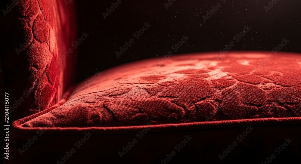Obraz premium Red pillow with intricate pattern detail.