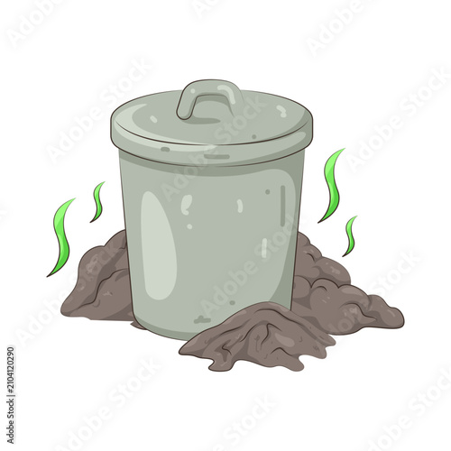 Illustration of a Smelly Trash Can