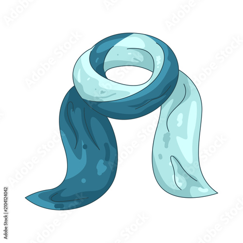 Bild auf Leinwand Illustration of Blue Winter Scarf