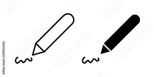 Tableau sur toile Signature Icon represents digital signatures, legal authorization, and document approval with an editable outline vector illustration