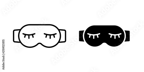 Photography Sleeping Mask Icon represents restful sleep, relaxation, wellness, and travel comfort with an editable outline vector illustration