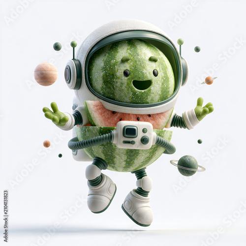 Cute cartoon astronaut floating in space with thumbs up. Friendly 3D character in green suit giving positive gesture for science and exploration.