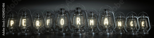 Foto Performance - Vintage Kerosene Lanterns - 3d illustration