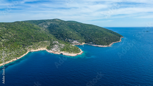 Canvastavla Aerial view of a serene Croatian island coastline