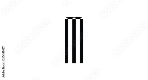 Foto Cricket Wickets Silhouette Against A White Background stumps bails sport