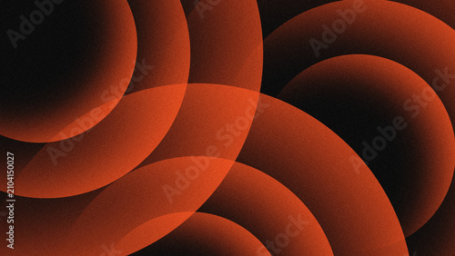 Quadro su tela Abstract grainy dark background with overlapping orange and red geometric semi c