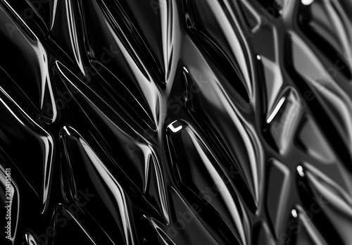 Black Glossy Geometric Texture Background