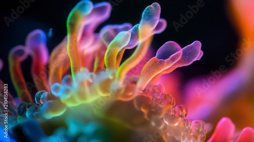 Close Up View Of A Multicolored Microscopic Organism