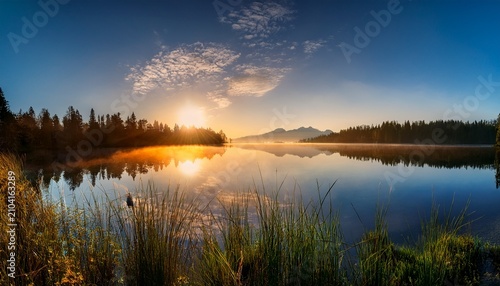 Sunrise Over The Lake