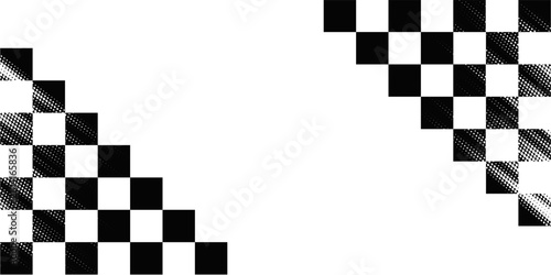 Konstfotografi Grunge race flag background, car rally or motocross finish flag with vector checker pattern