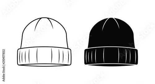 Photography Beanies In Black And White Minimalist Silhouette beanie hat headwear