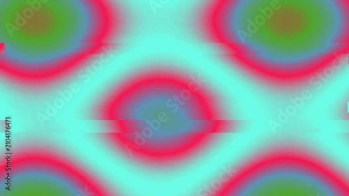 Abstract Color Waves Circling Rings in Bright Turquoise Studio