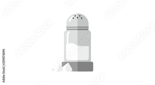 Fotografie Classic glass salt shaker with perforated top design.