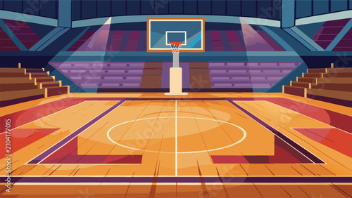 Obraz na płótnie Basketball stadium arena interior with lighting basketball competition backboard