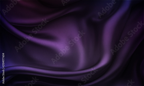 Bild auf Leinwand Abstract purple silk fabric background with soft waves and elegant folds