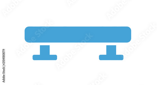 Tablou pe pânză Flat Design Blue Bench Icon Vector.