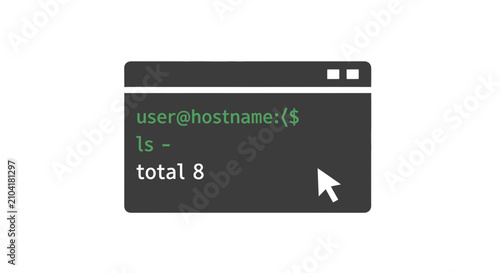 Konstfotografi Terminal window with code snippet on dark screen.