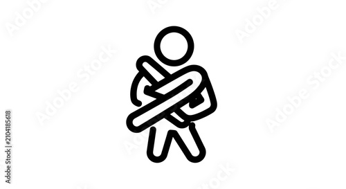 Foto Simple icon of person with crossed arms.