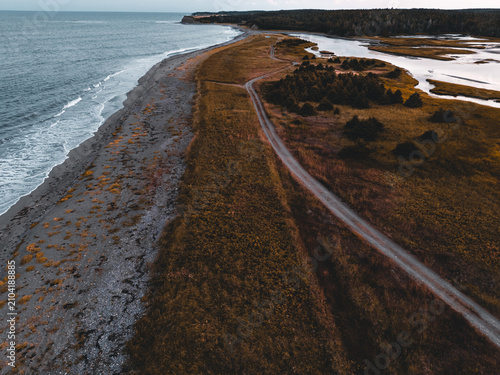 Bild auf Leinwand Aerial View of Beach on Cape Breton Island