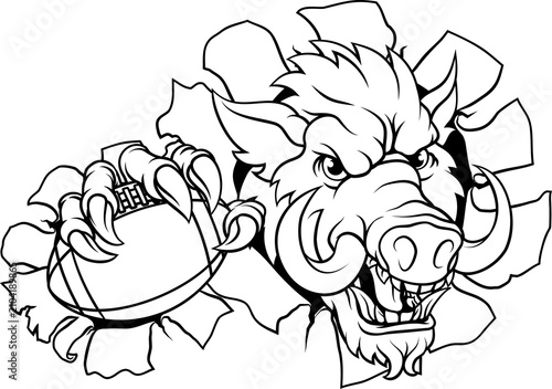 A wild boar, hog razorback ...